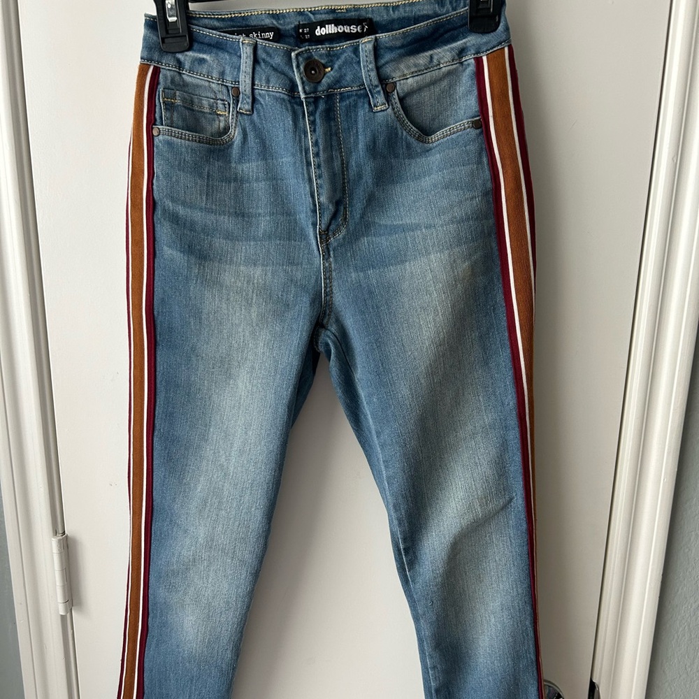 Blue Jeans with Striped Sides